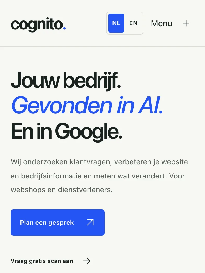 The homepage on a phone