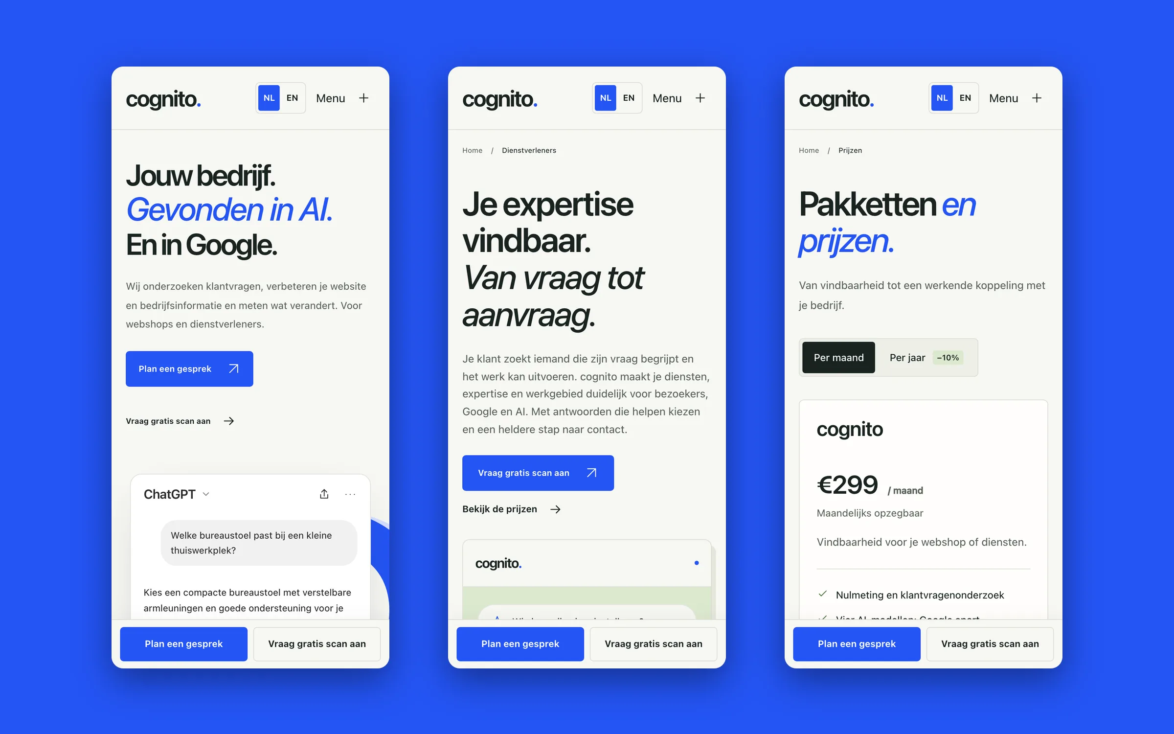 The site on a phone