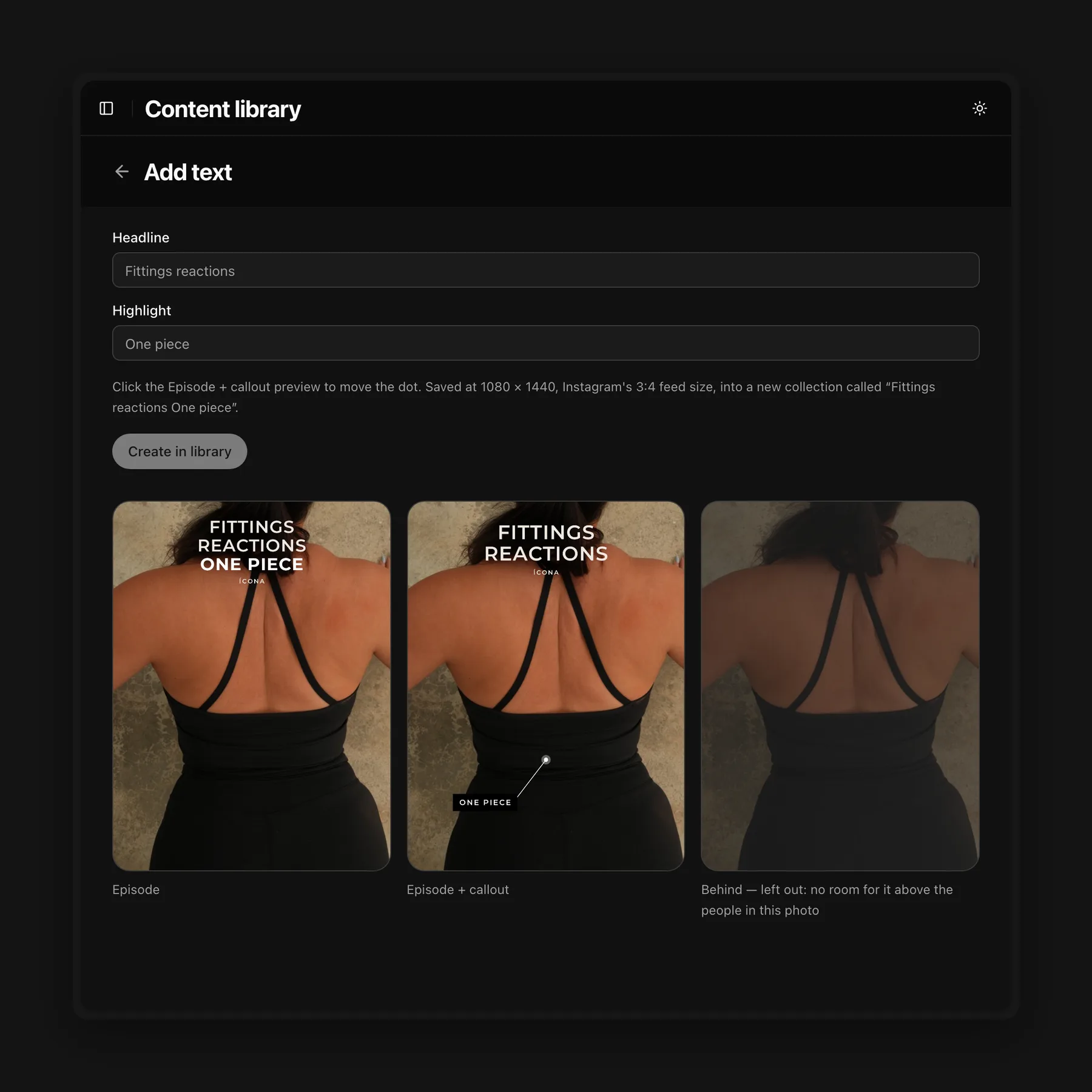 Add text (example data)