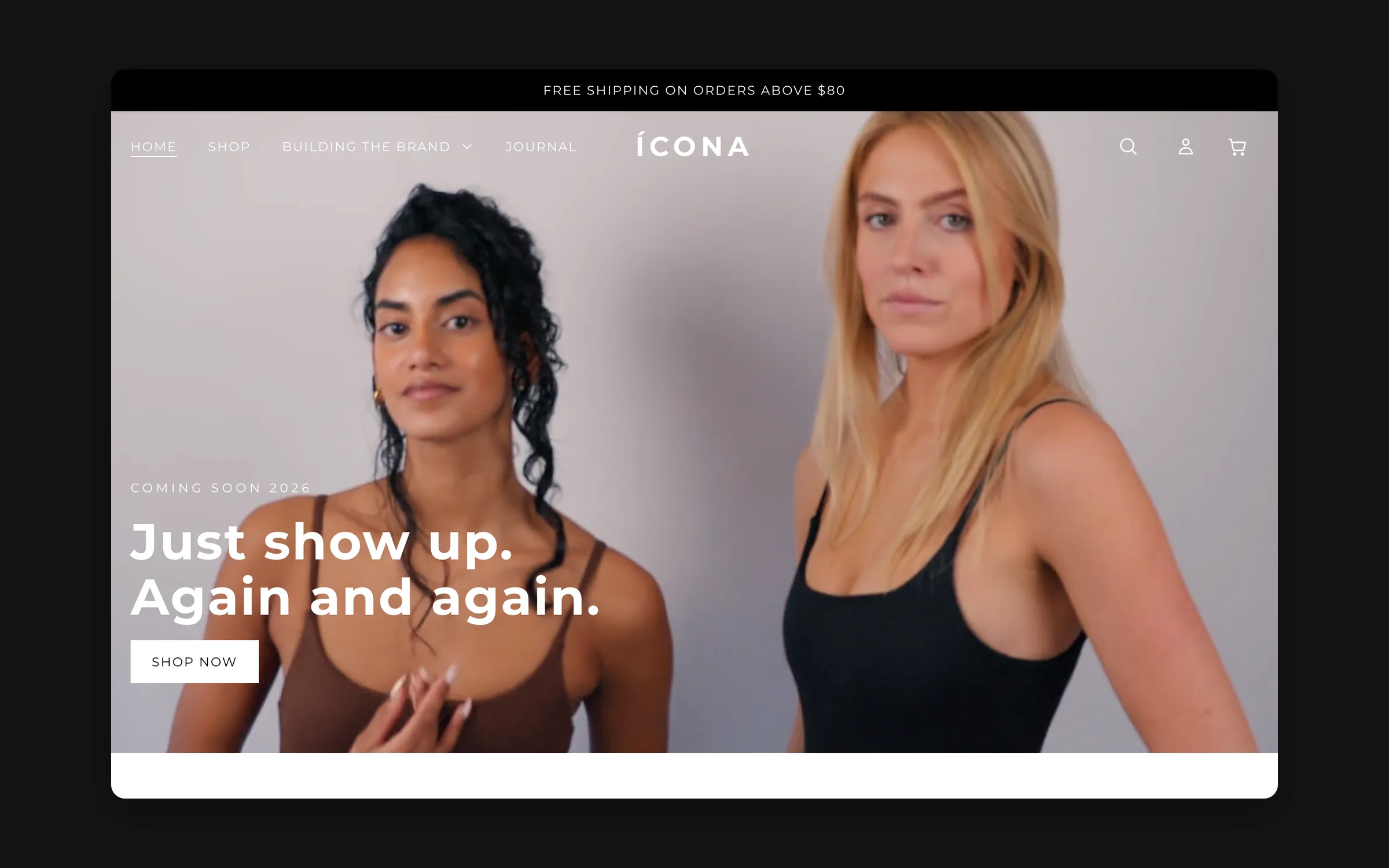 The ÍCONA homepage