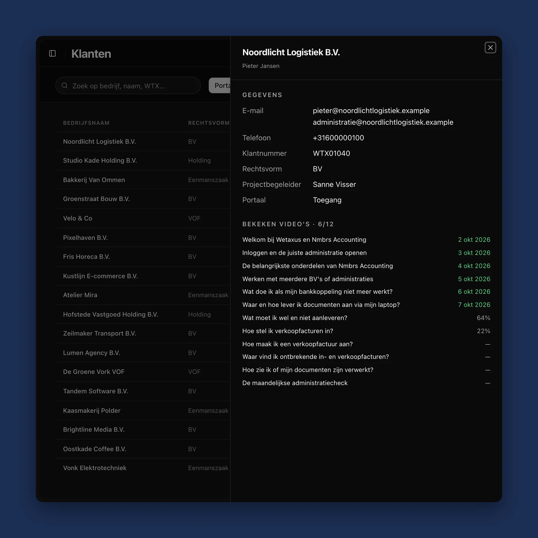 Clients (example data)